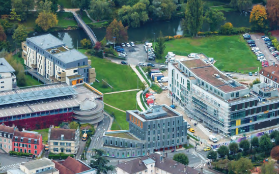 les-blancheries-montbeliard Vue aérienne du projet résidentiel des Blancheries situé dans la ville de Montbéliard